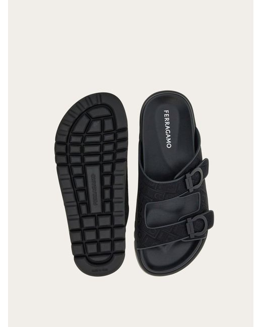 Ferragamo Black Men Double-strap Sandal for men