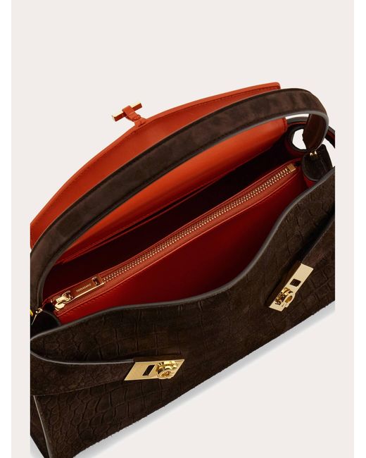 Ferragamo Black Hug Soft Shoulder Bag (M)