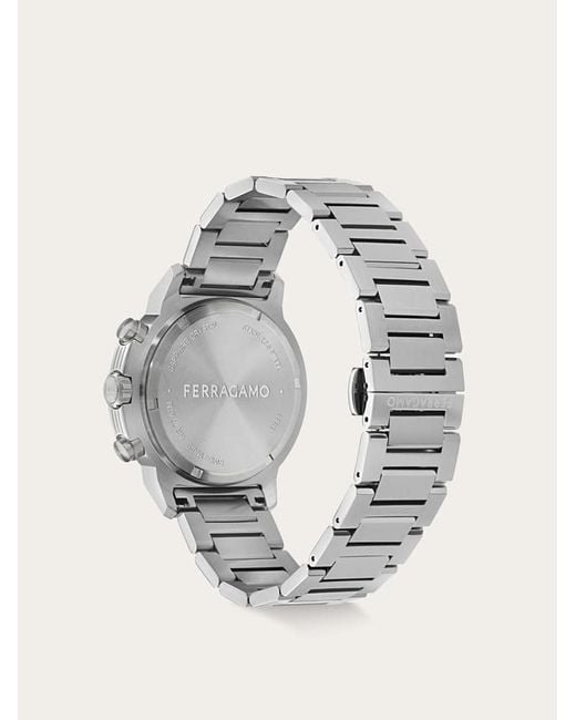 Ferragamo White Sport Chrono Watch for men