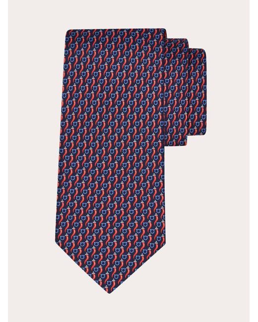 Ferragamo Purple Good Luck Print Silk Tie for men
