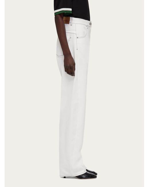 Donna Pantalone 5 Tasche di Ferragamo in White