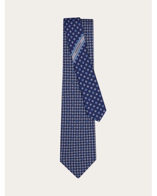 Ferragamo Blue Turtles Print Silk Tie for men