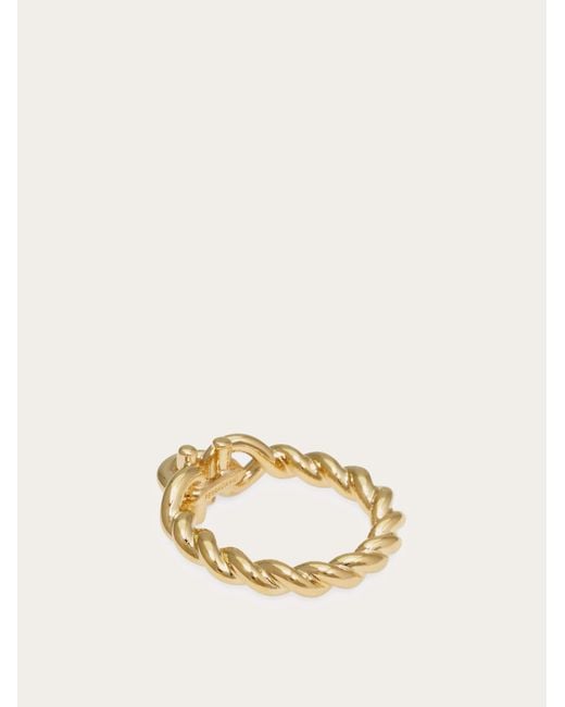 Ferragamo Natural Gancini Twisted Ring (50Mm)