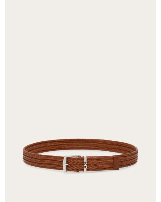Ferragamo Brown Woven Belt for men