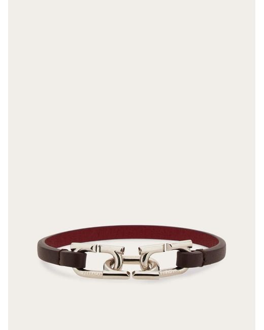 Ferragamo Metallic Bicolor Gancini Bracelet for men