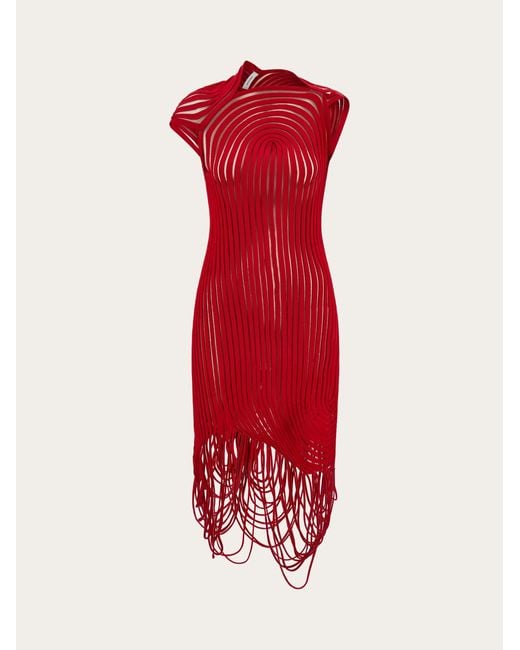 Ferragamo Red Asymmetric Dress