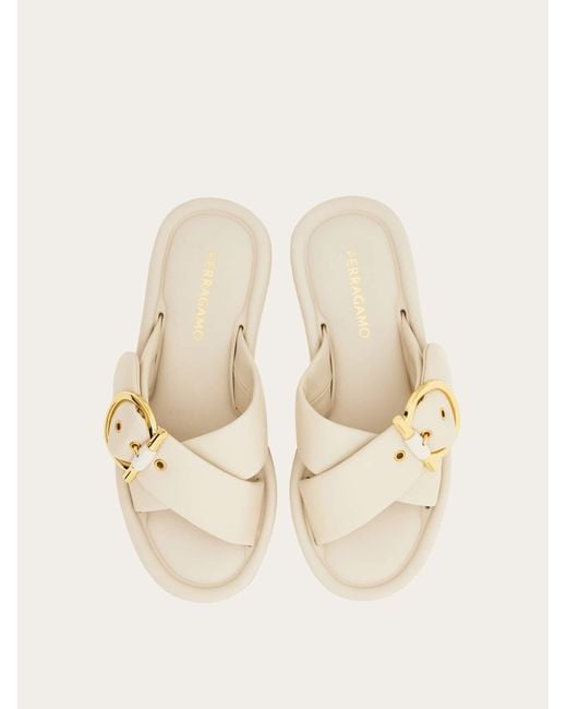 Ferragamo Natural Gancini Ornament Slide
