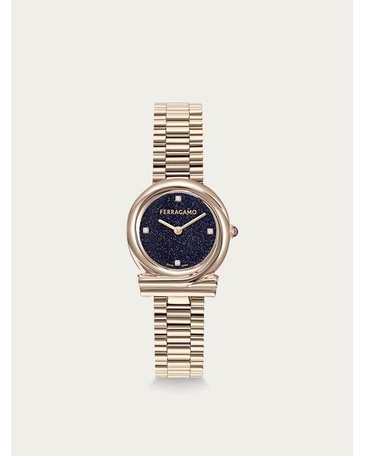 Ferragamo Blue Gancini Twisted Watch