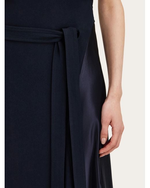 Ferragamo Blue Asymmetric Dress