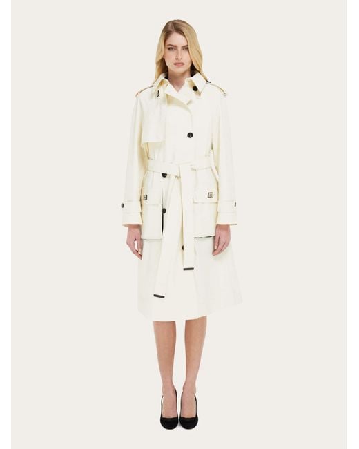 Ferragamo Natural Coated Linen Trench
