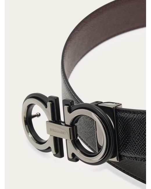 Ferragamo White Reversible And Adjustable Gancini Belt for men