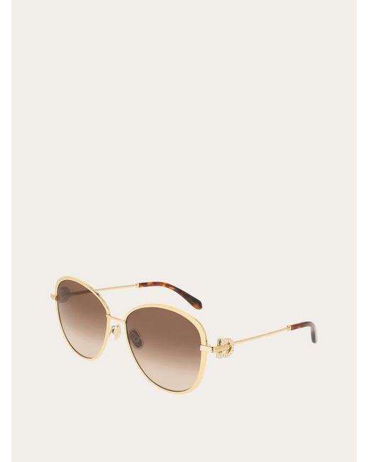Ferragamo Natural Cat-Eye Frame Sunglasses