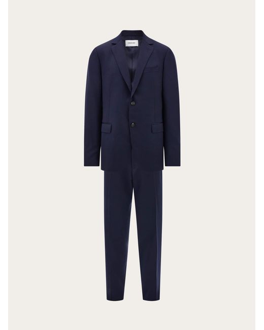 Ferragamo Blue Wool And Cashmere Faille Suit for men