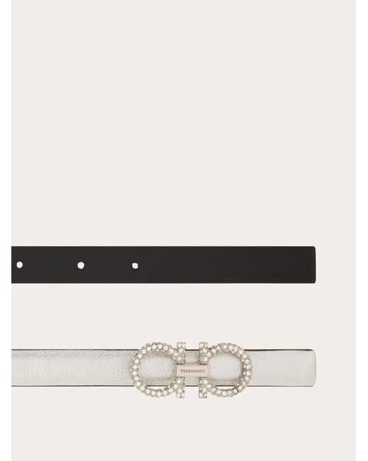 Ferragamo Natural Reversible And Adjustable Gancini Belt