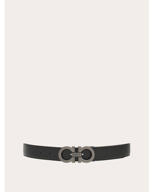 Ferragamo White Reversible And Adjustable Gancini Belt for men