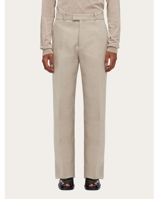 Ferragamo Natural Tailored Pants for men