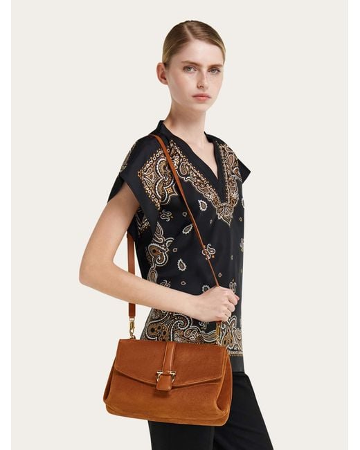 Ferragamo Brown Mia Shoulder Bag (S)
