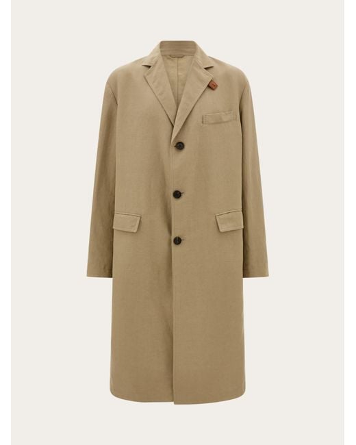 Ferragamo Natural Linen Blend Duster for men