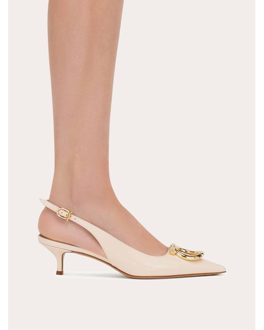 Ferragamo Natural Maxi Gancini Slingback Pump .5