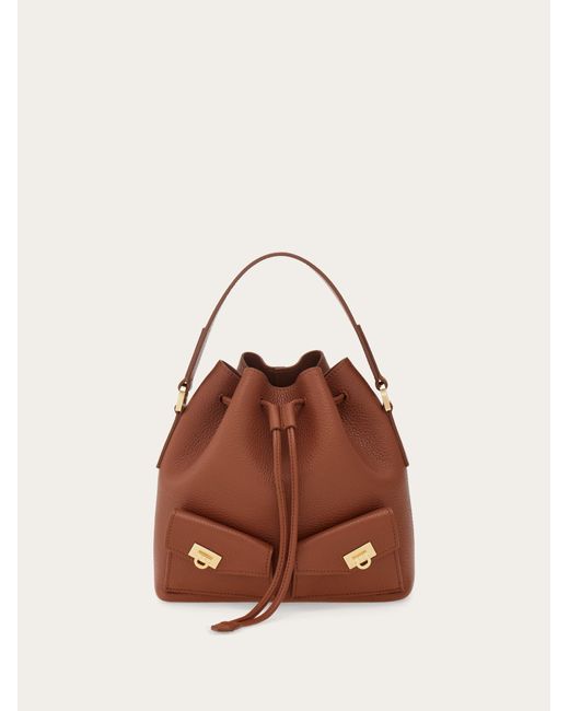 Ferragamo Multipocket Bucket Bag in Brown | Lyst UK