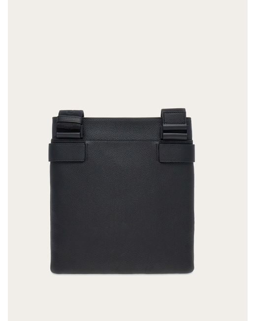 Ferragamo Black North-South Crossbody Bag With Hug Buckle for men