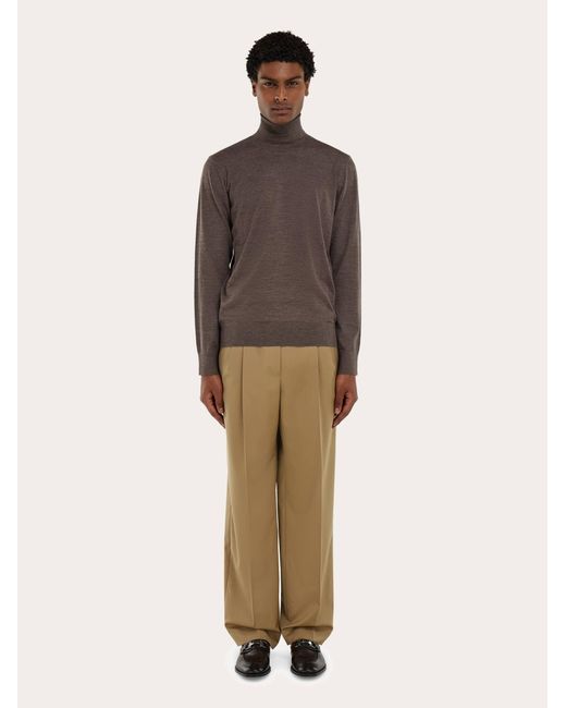Ferragamo Brown High Neck Pullover for men