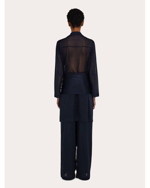 Ferragamo Blue Jersey Duster