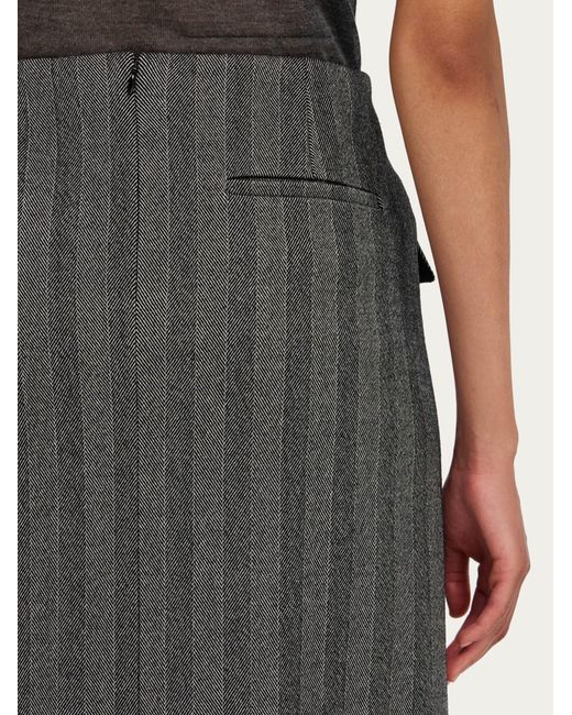Donna Gonna Con Doppio Spacco di Ferragamo in Gray