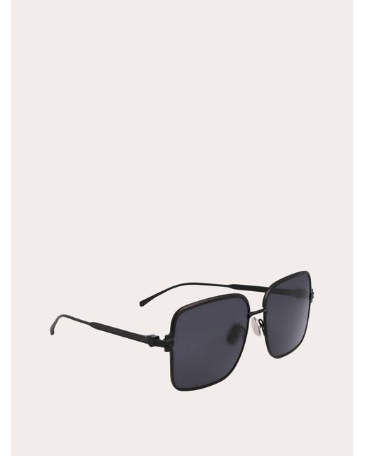 Ferragamo Black Rectangular Frame Sunglasses
