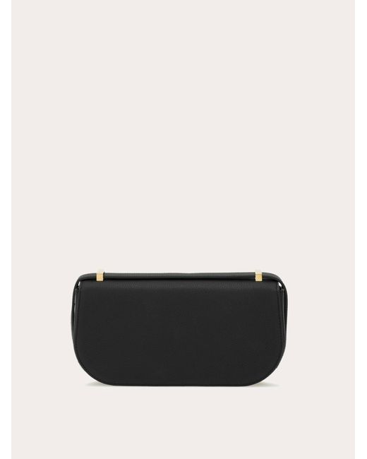 Ferragamo Black Double Gancini East-West Crossbody Bag