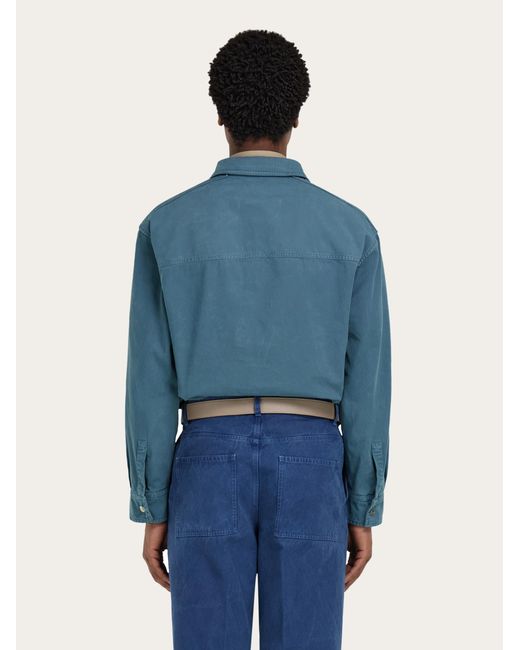 Ferragamo Blue Workwear Shirt for men