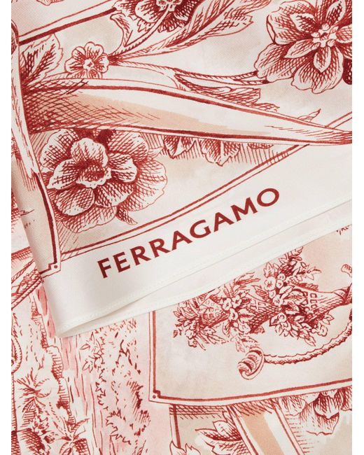 Ferragamo Pink Voyage Print Foulard Top