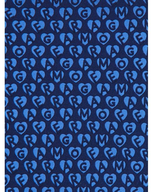 Ferragamo Herren Seidenkrawatte mit Stempel-Print in Blue für Herren