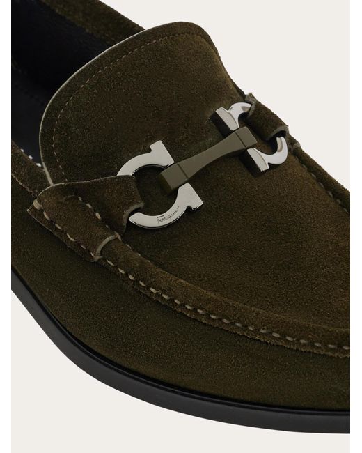 Ferragamo White Gancini Ornament Moccasin for men