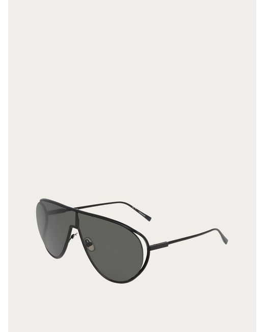 Ferragamo Gray Mask Frame Sunglasses