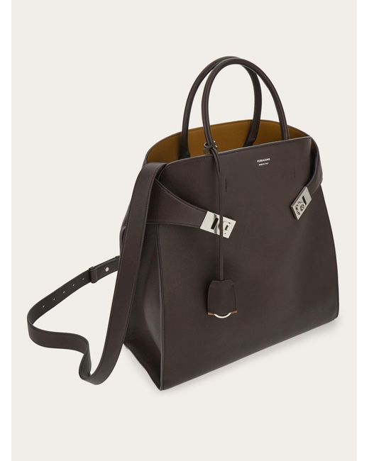 Ferragamo Brown Hug Tote Bag for men