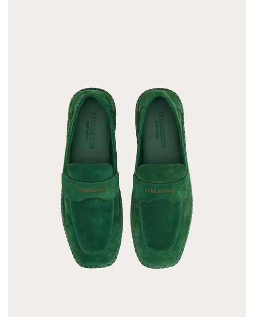 Ferragamo Green Espadrilles Loafer for men