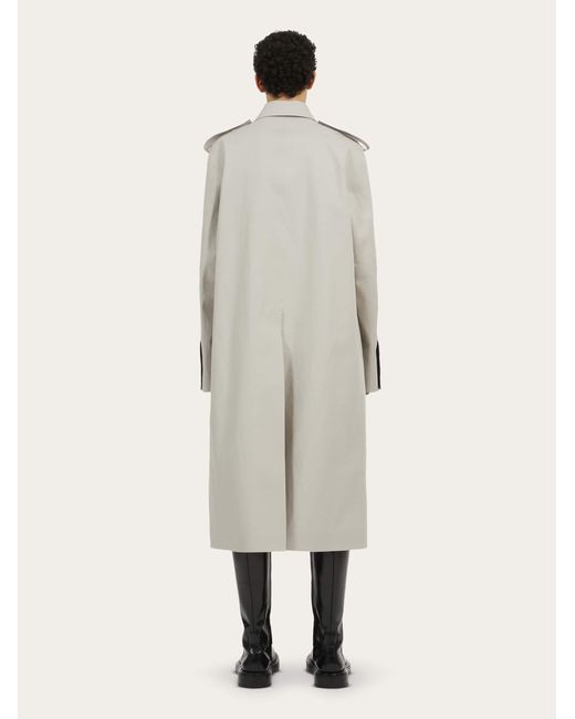 Ferragamo White Straight Cut Overcoat for men