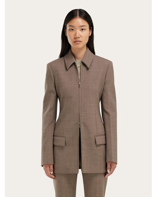 Ferragamo Brown Long Jacket