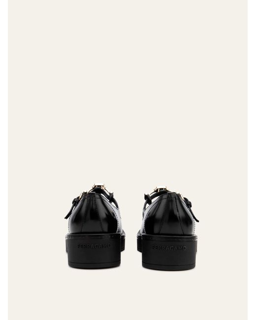 Femmes Mary Jane Avec Boucle F Noir Taille Ferragamo en coloris Black