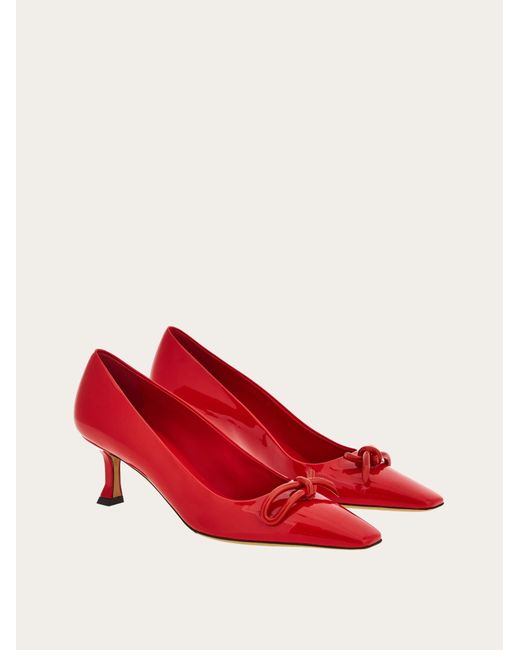 Mujer Zapatos De Salón Con Lazo Asimétrico Rojo Talla Ferragamo de hombre de color Red