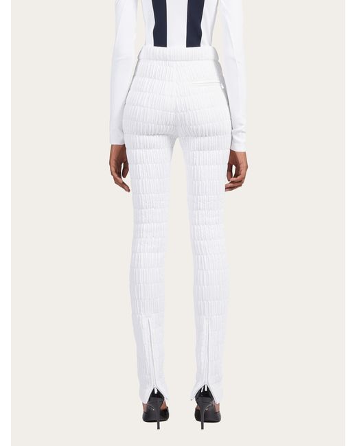 Ferragamo White Pantalones De Nylon Acolchado