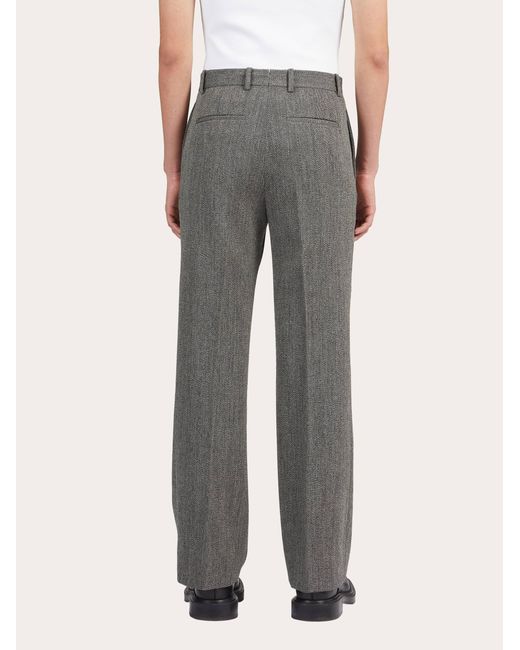 Pantalones sin pinzas Ferragamo de hombre de color Gray