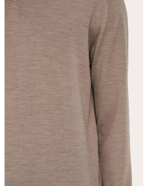Ferragamo Gray Knitted V-Neck Sweater for men
