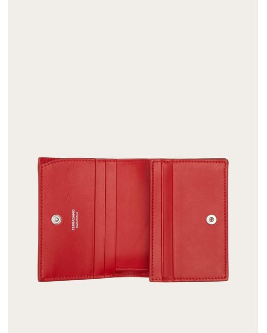 Ferragamo Red Gancini Compact Wallet