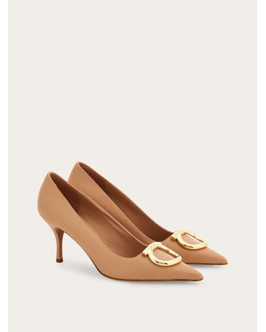 Ferragamo Natural Maxi Gancini Pump