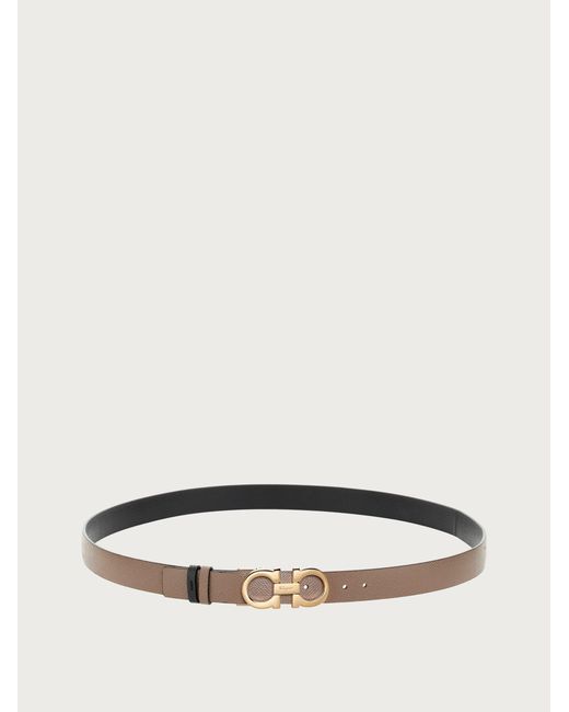 Ferragamo Natural Reversible And Adjustable Gancini Belt