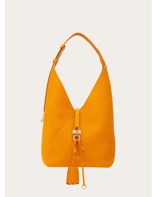 Ferragamo Orange Damen V-Shaped Hobo-Tasche (M)