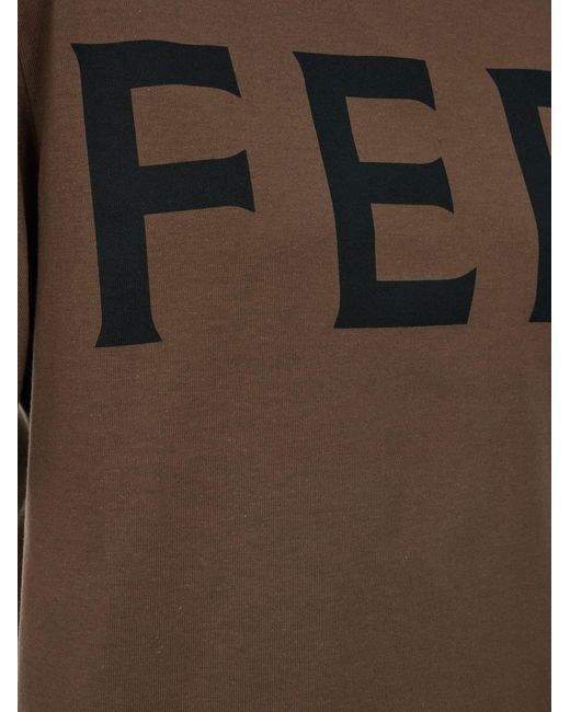 Ferragamo Brown Damen T-Shirt mit grafischem Logo