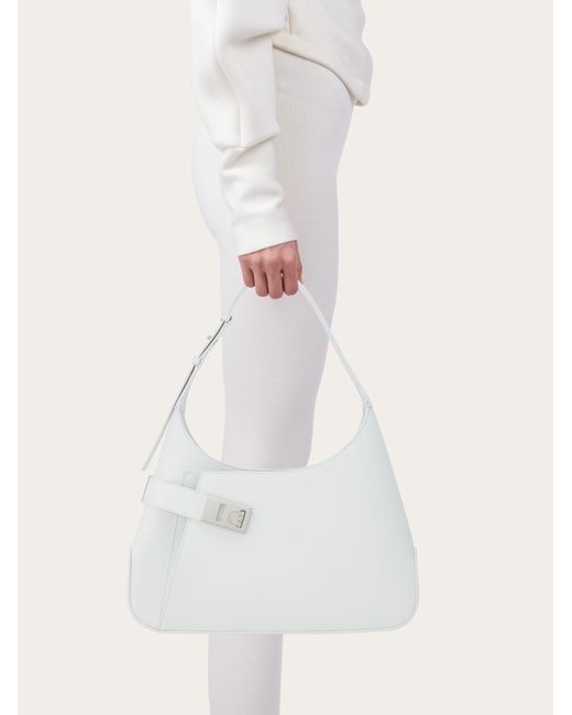 Ferragamo White Hobo Shoulder Bag (l)